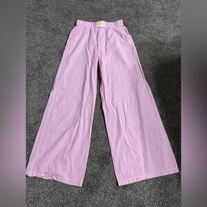Pink Striped Wide Leg Pants